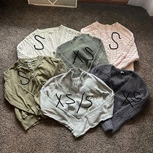 lots of cute sweaters! additional info on each individual available in photos:)